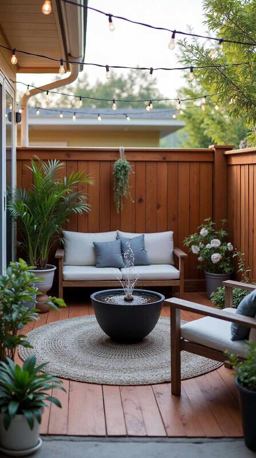 tranquil solar powered patio water features