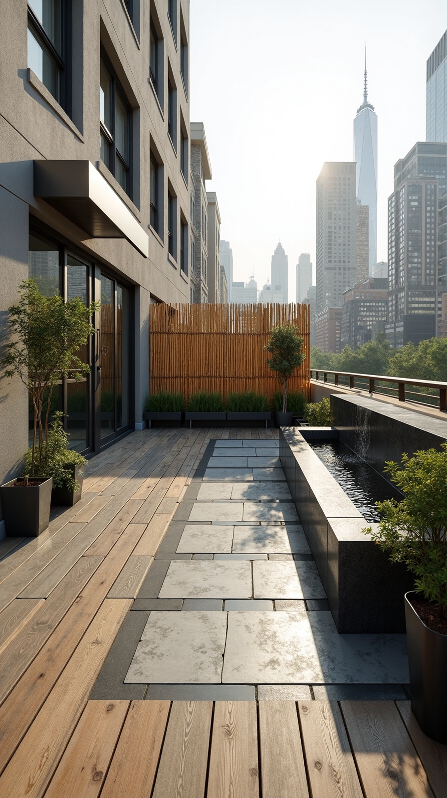 tranquil water stone and space