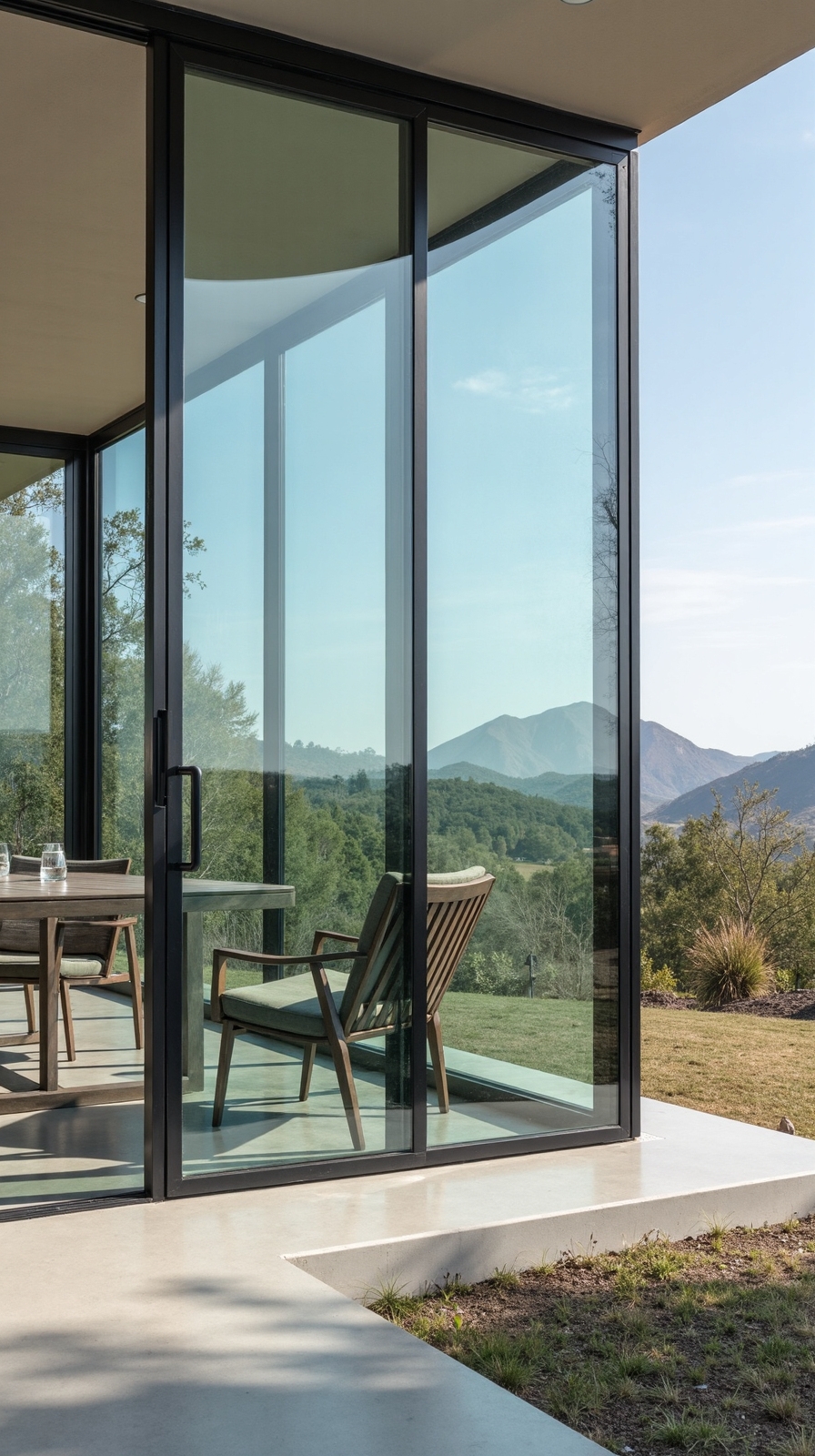 transparent wind shielded outdoor spaces