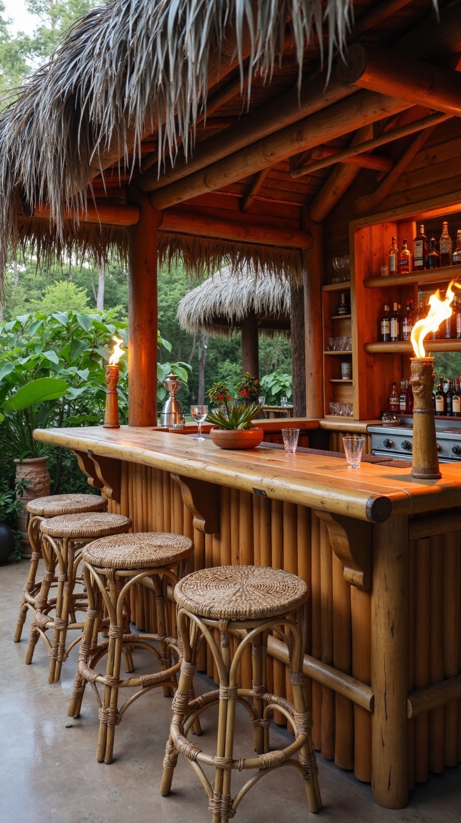 tropical ambience with sustainable bamboo accents