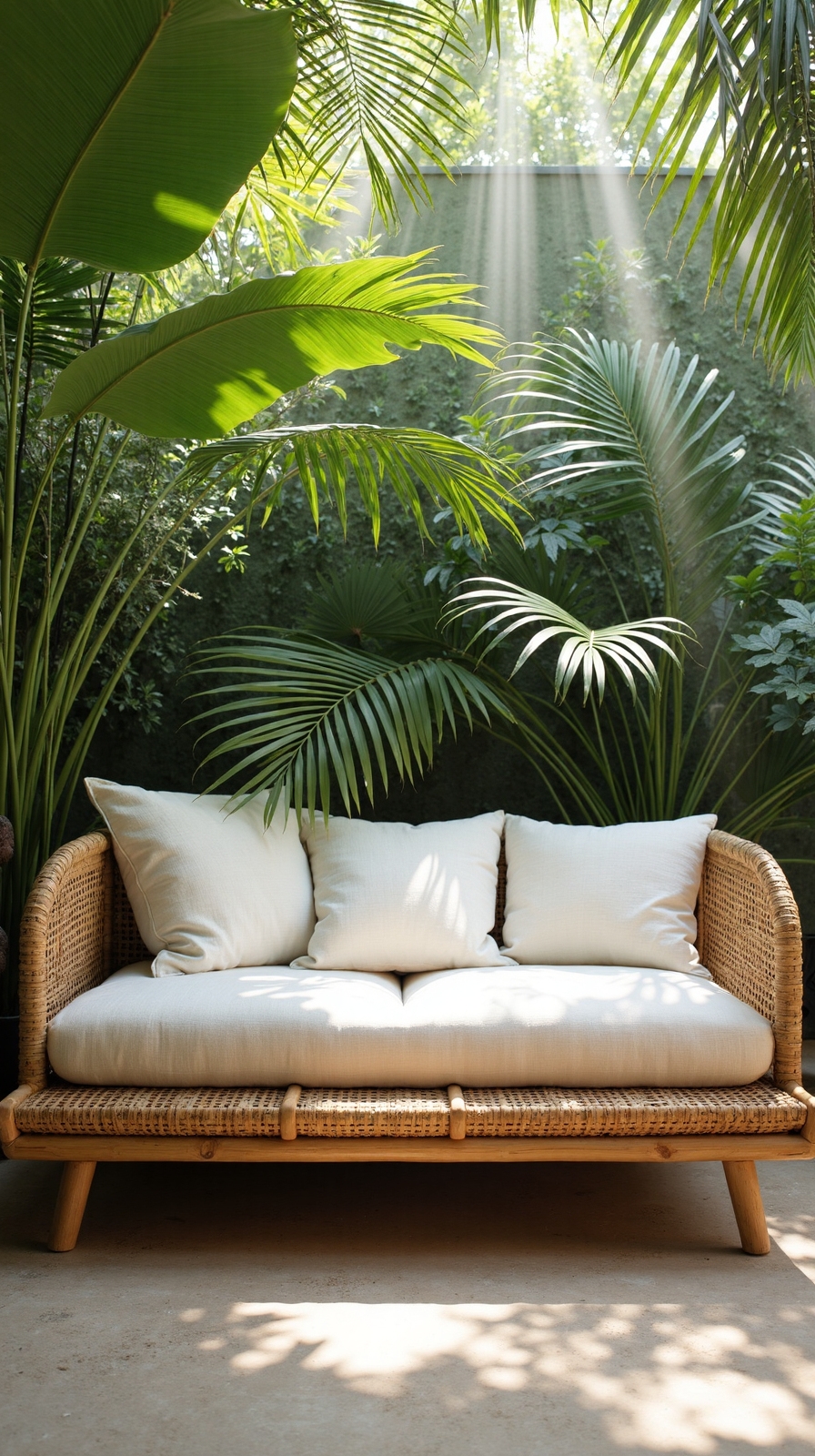 tropical bamboo daybed outdoor paradise