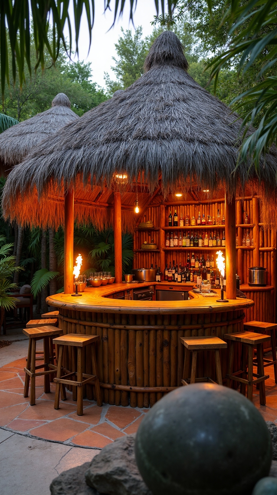 tropical oasis outdoor kitchen paradise