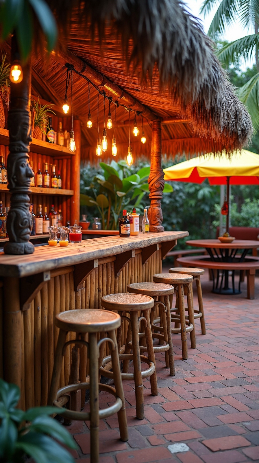tropical paradise patio tiki bar creation
