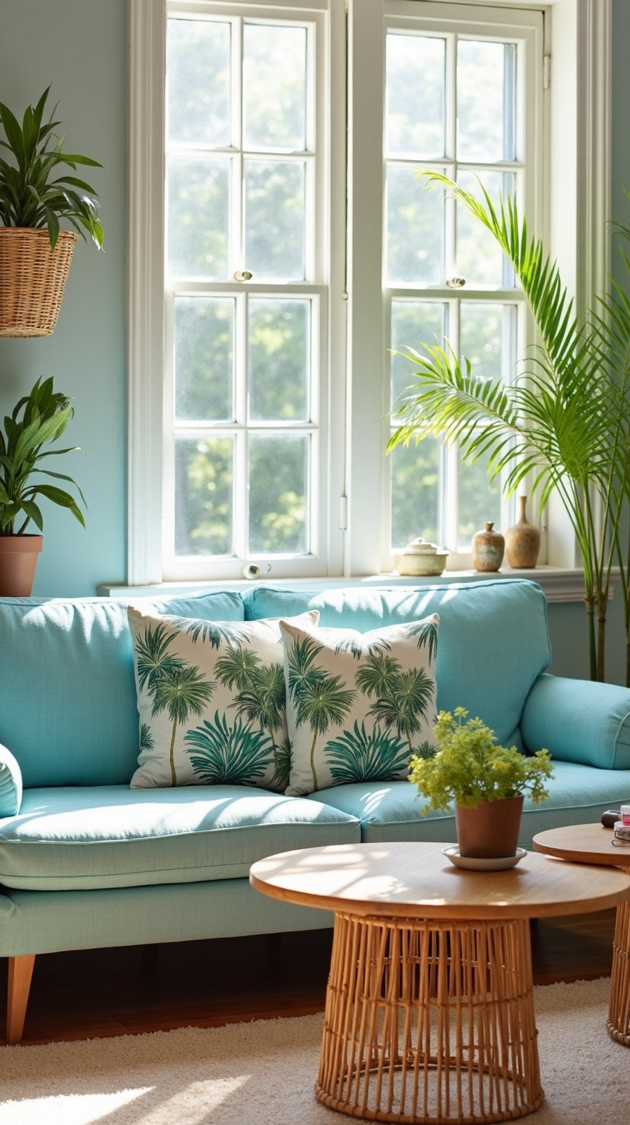 tropical paradise with palm decor