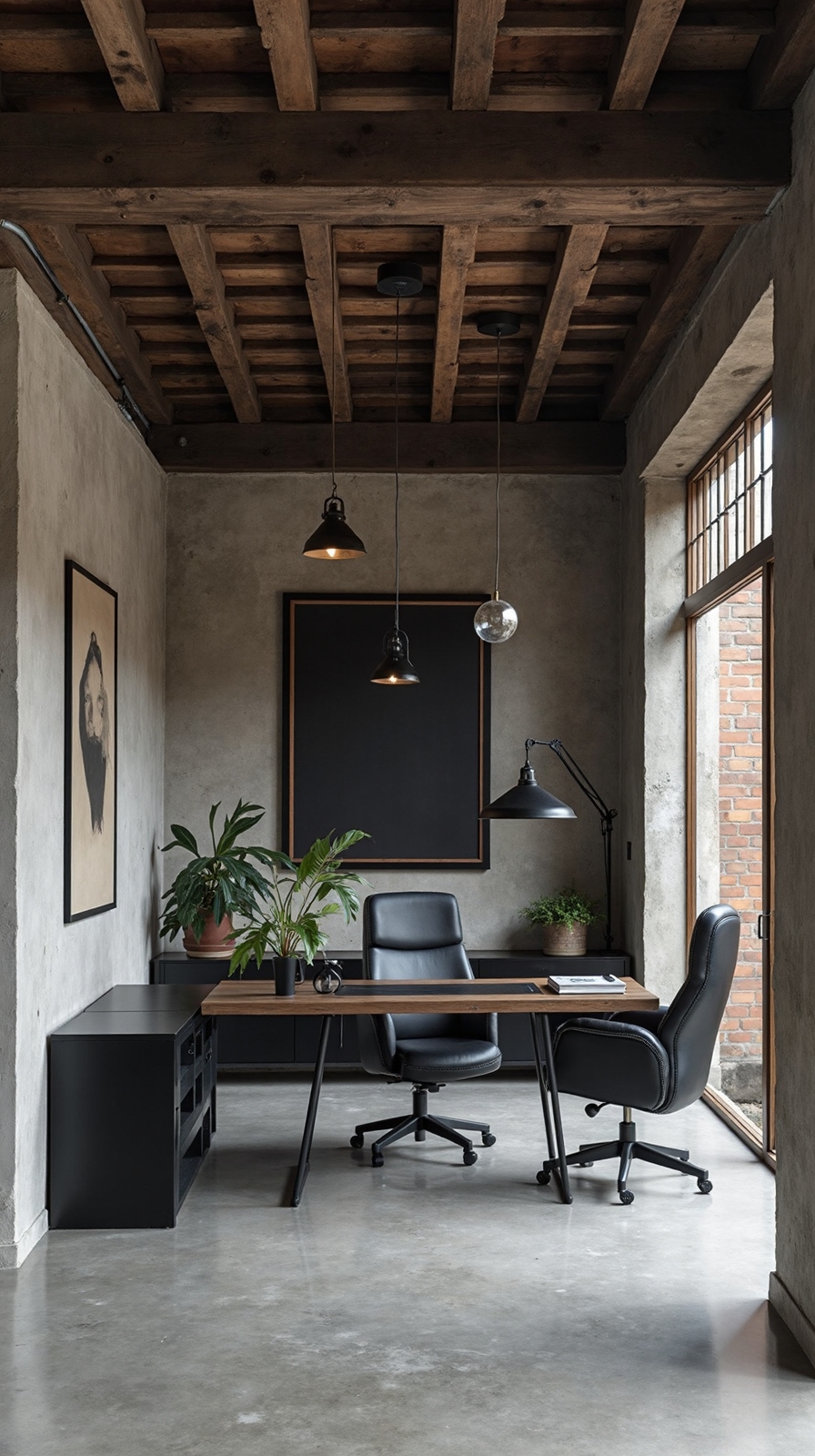 uncompromising industrial steel concrete workspace