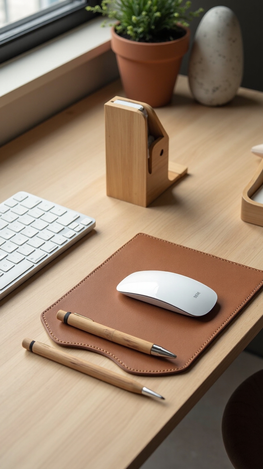 understated refined scandinavian desk accessories