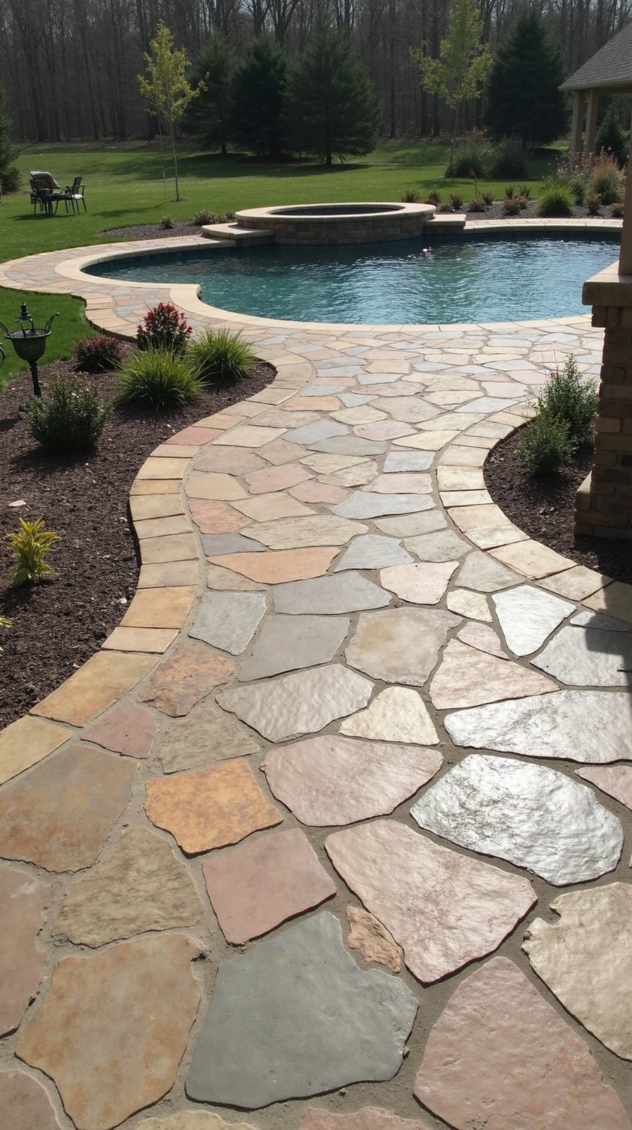 unique natural stone patio design