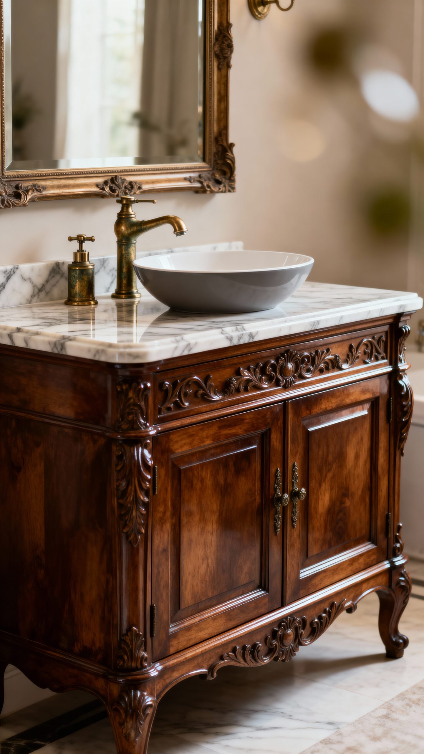 upcycled vintage buffet vanity