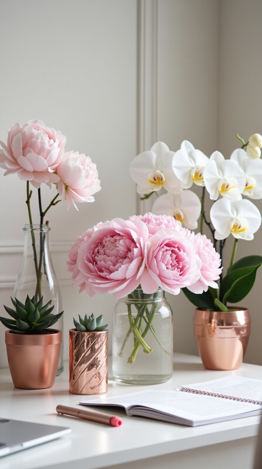 uplifting workspace with natural greenery