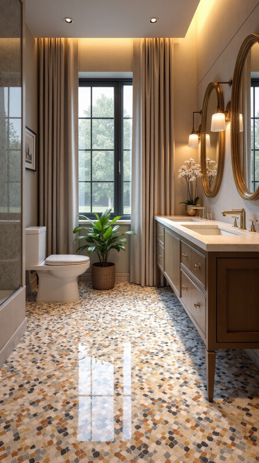 versatile durable customizable bathroom flooring