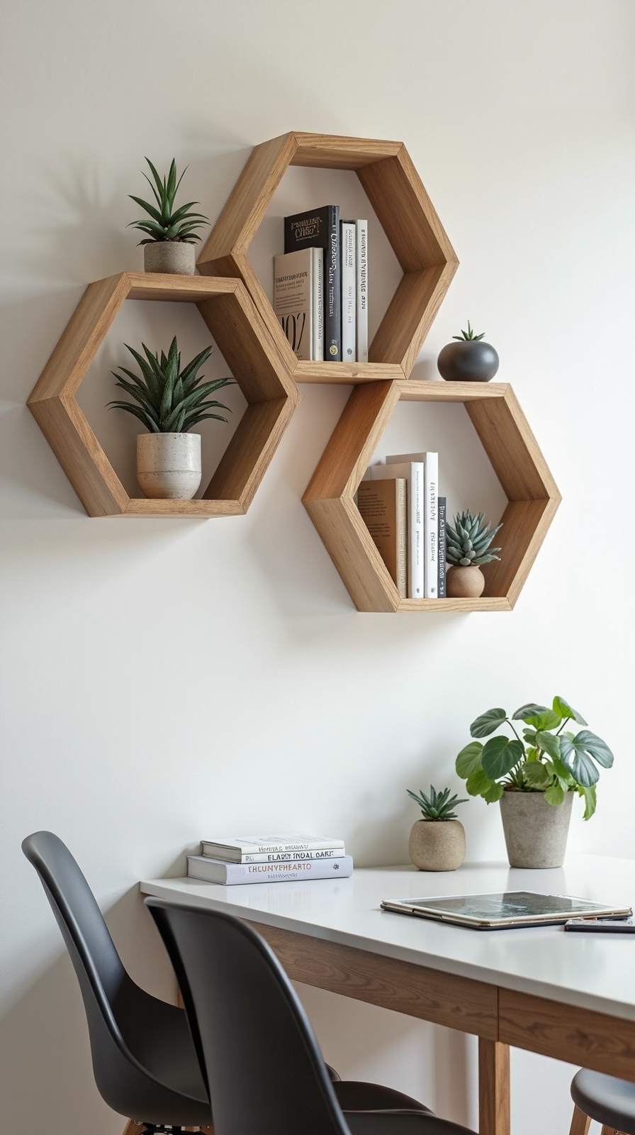 versatile modular hexagonal decorative wall shelves