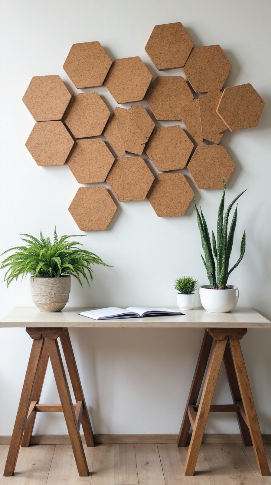 versatile modular organizational hexagonal cork