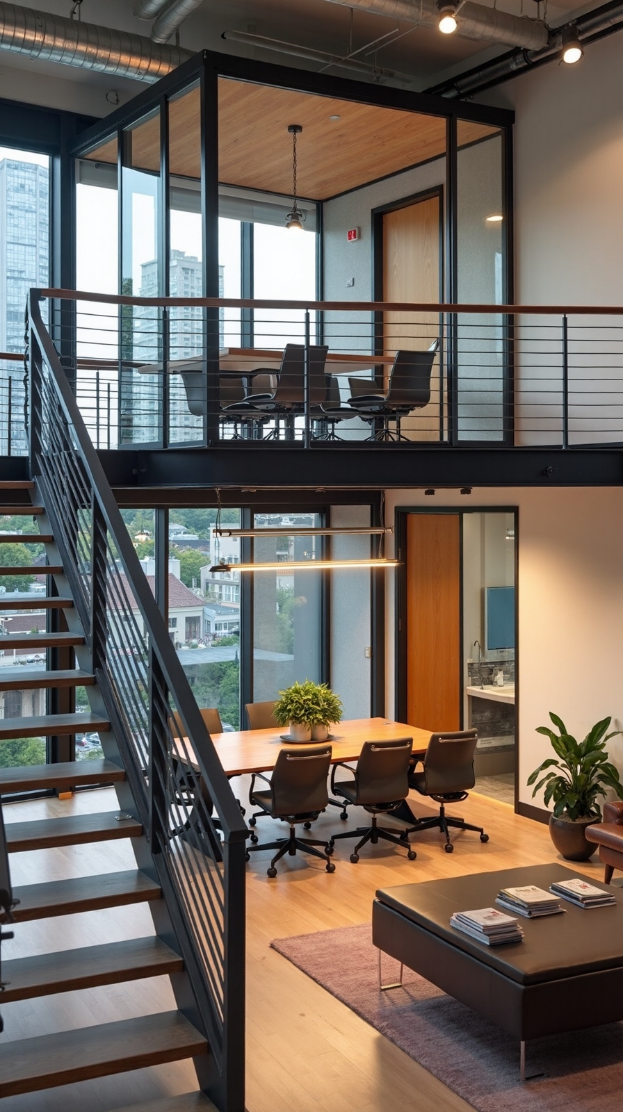 versatile multi level loft workspace configuration