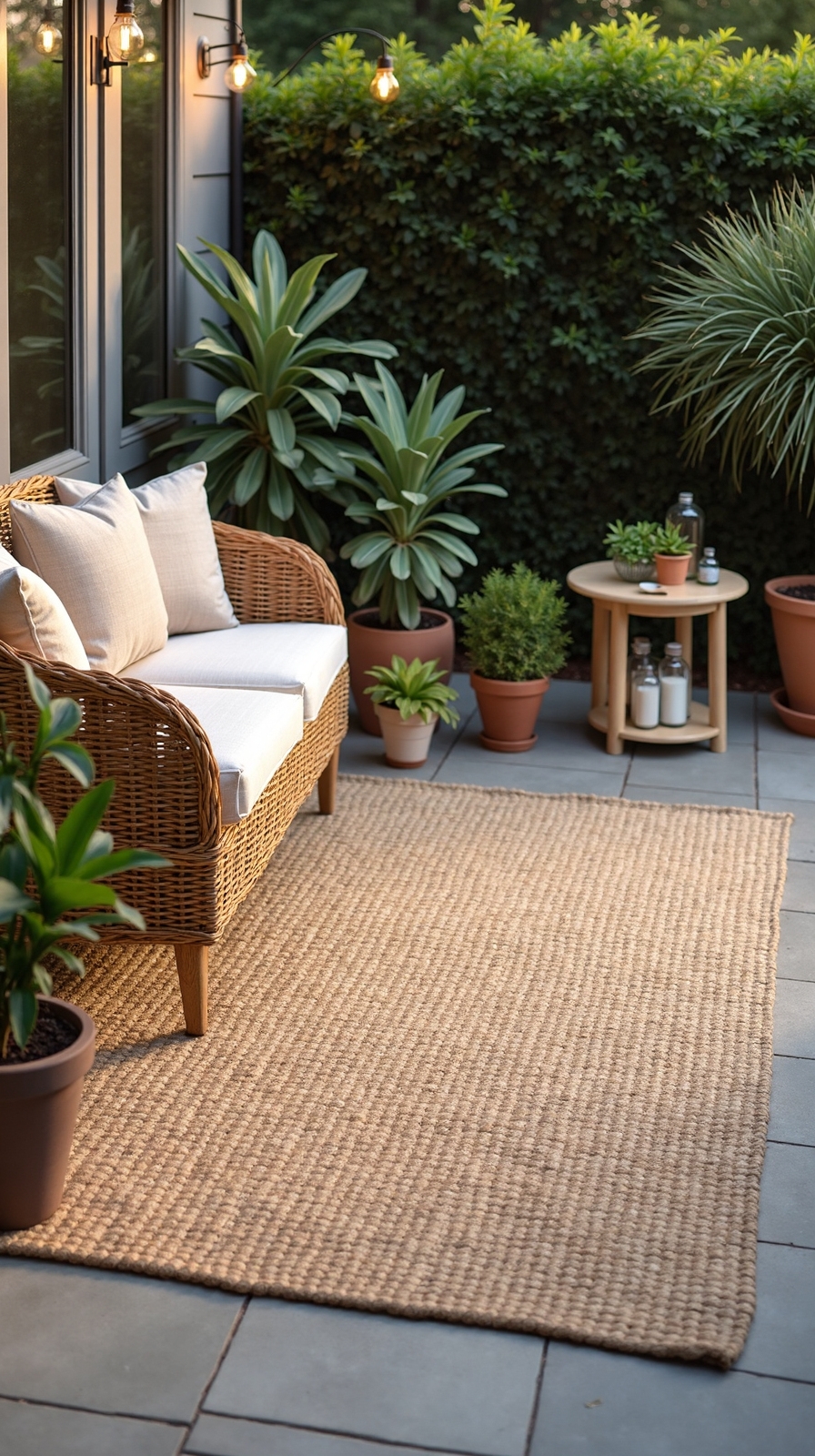 versatile neutral tone patio rugs