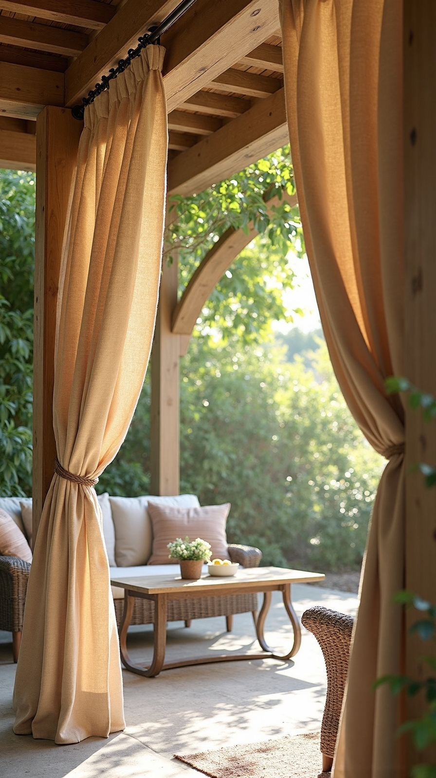 versatile outdoor curtain panels with ties