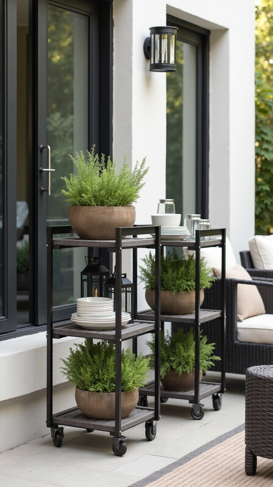 versatile outdoor storage serving carts