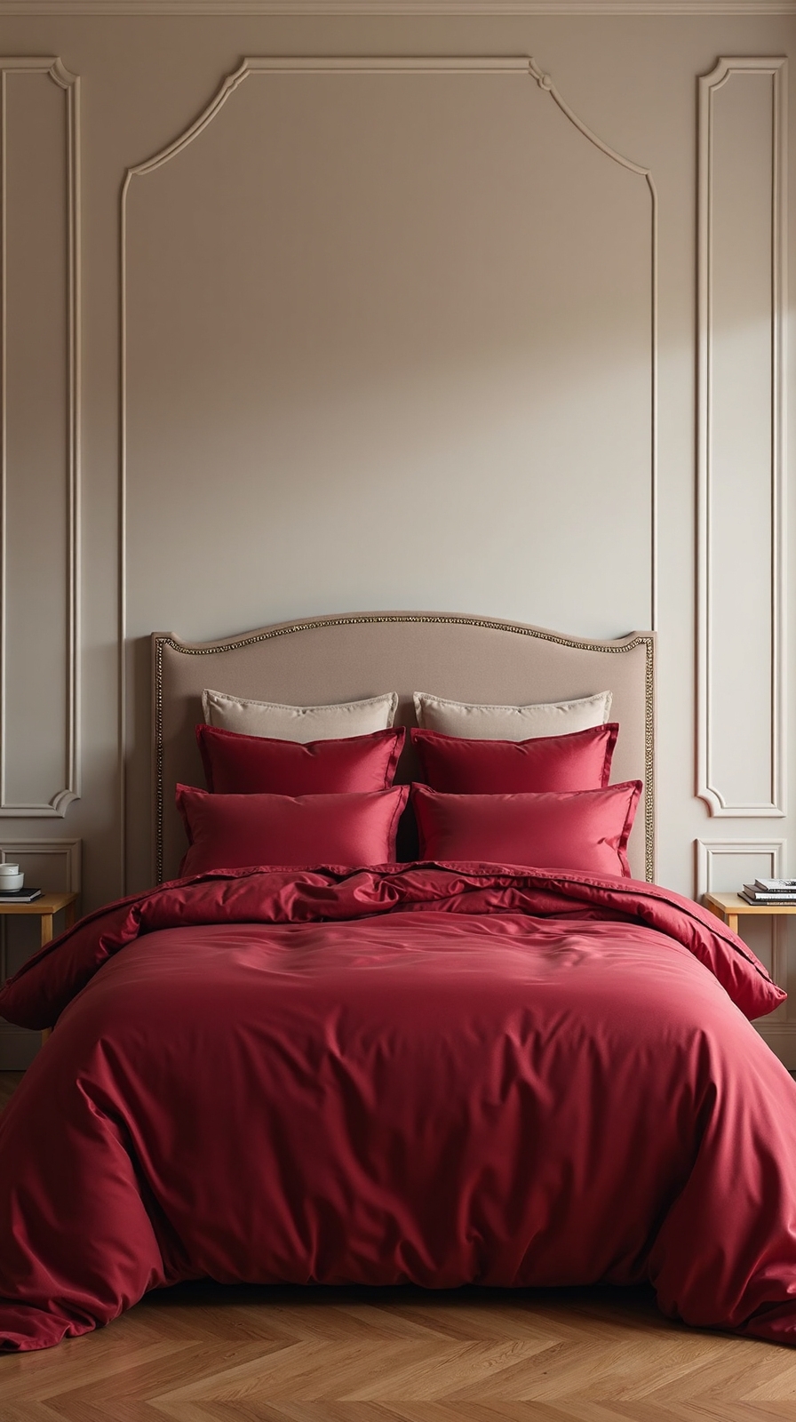 versatile ruby red bedroom design