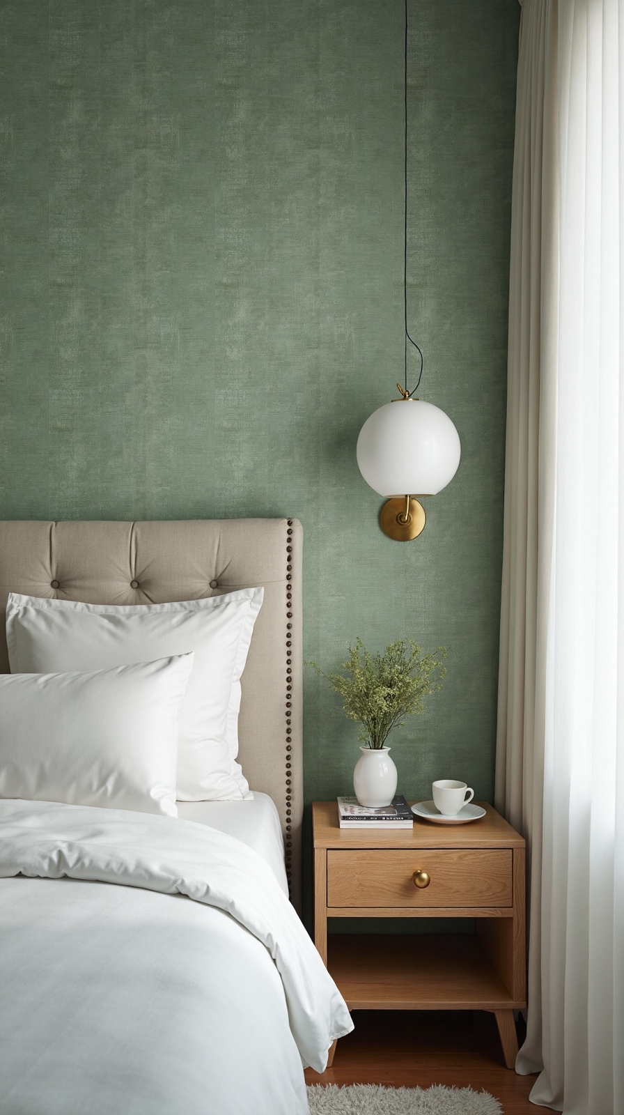versatile soothing textured sage green wallpaper