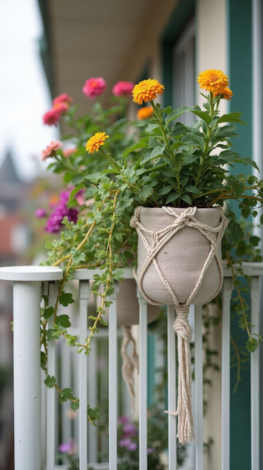 vertical adjustable suspended layered gardens