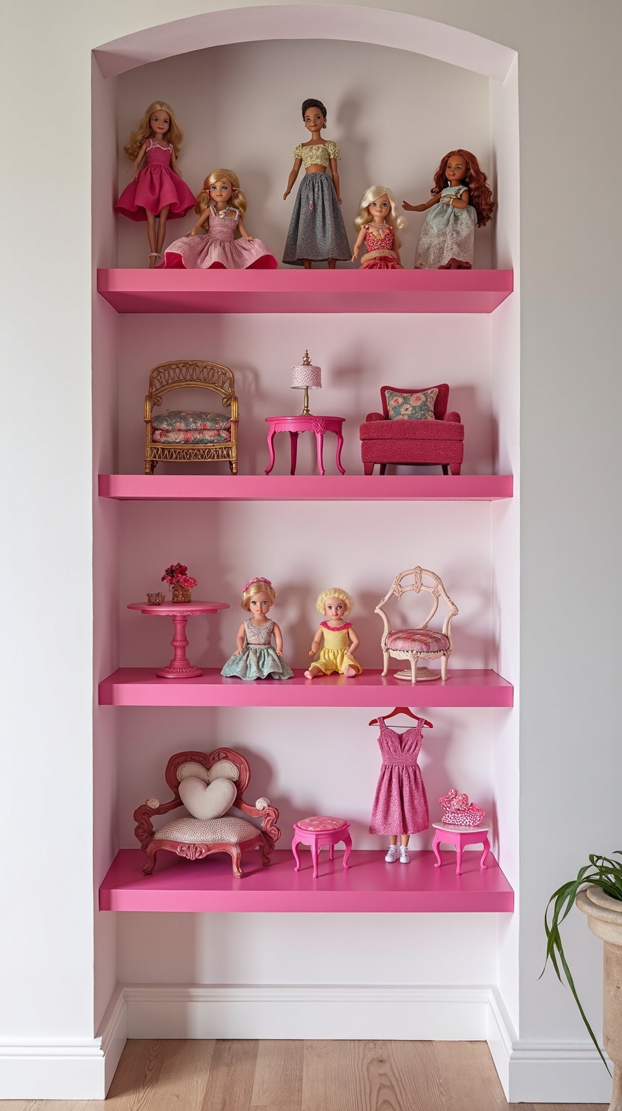 vertical doll display organization