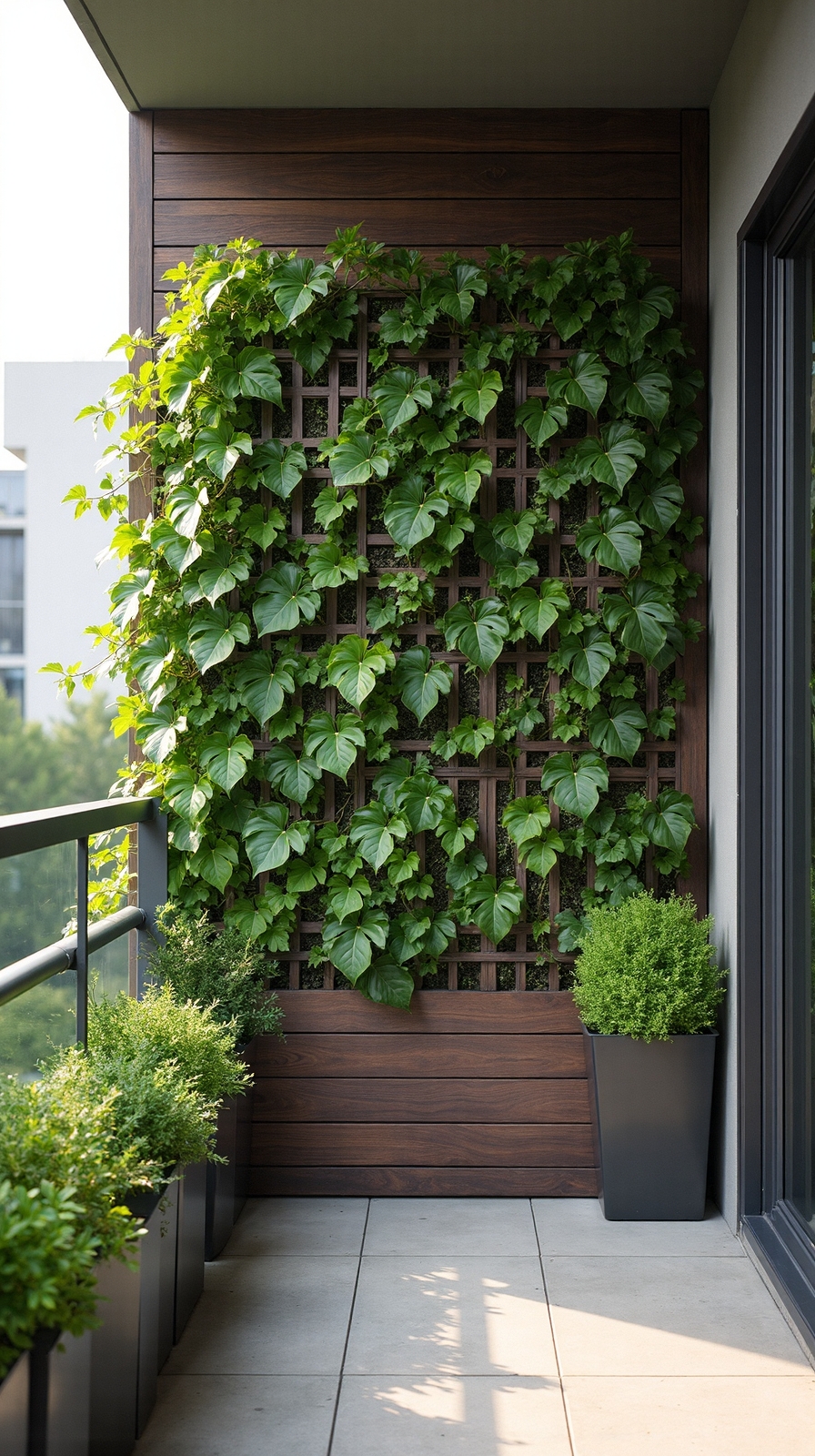 vertical garden privacy screen planter