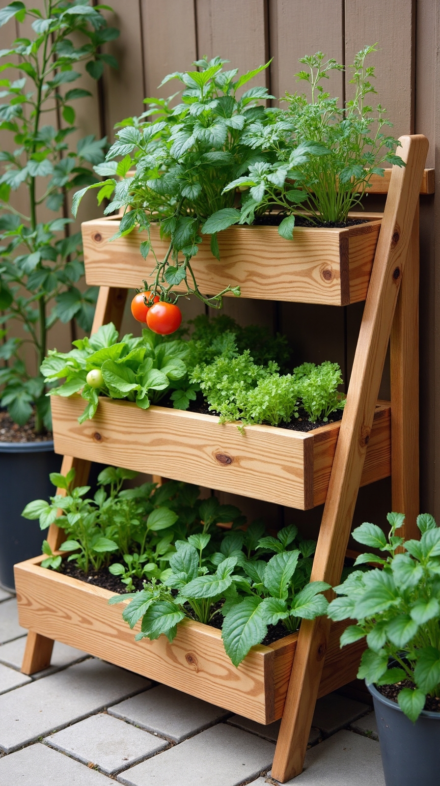 vertical gardening with hidden storage
