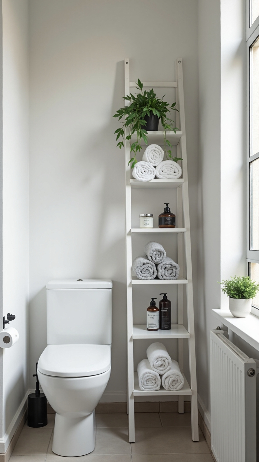 vertical slim discreet bathroom storage solutions