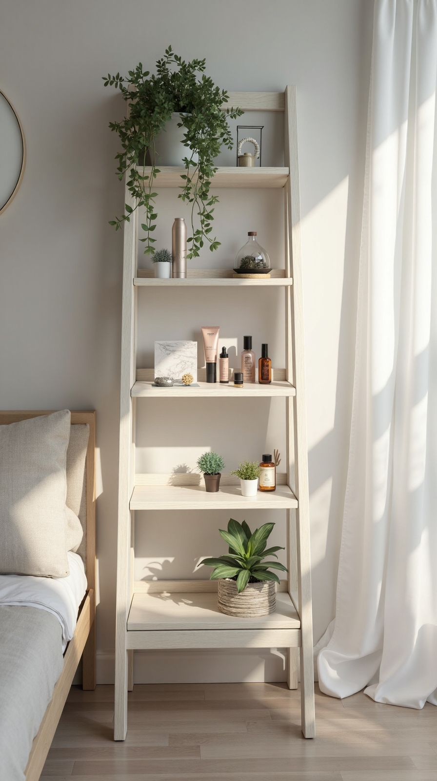 vertical space saving beauty station