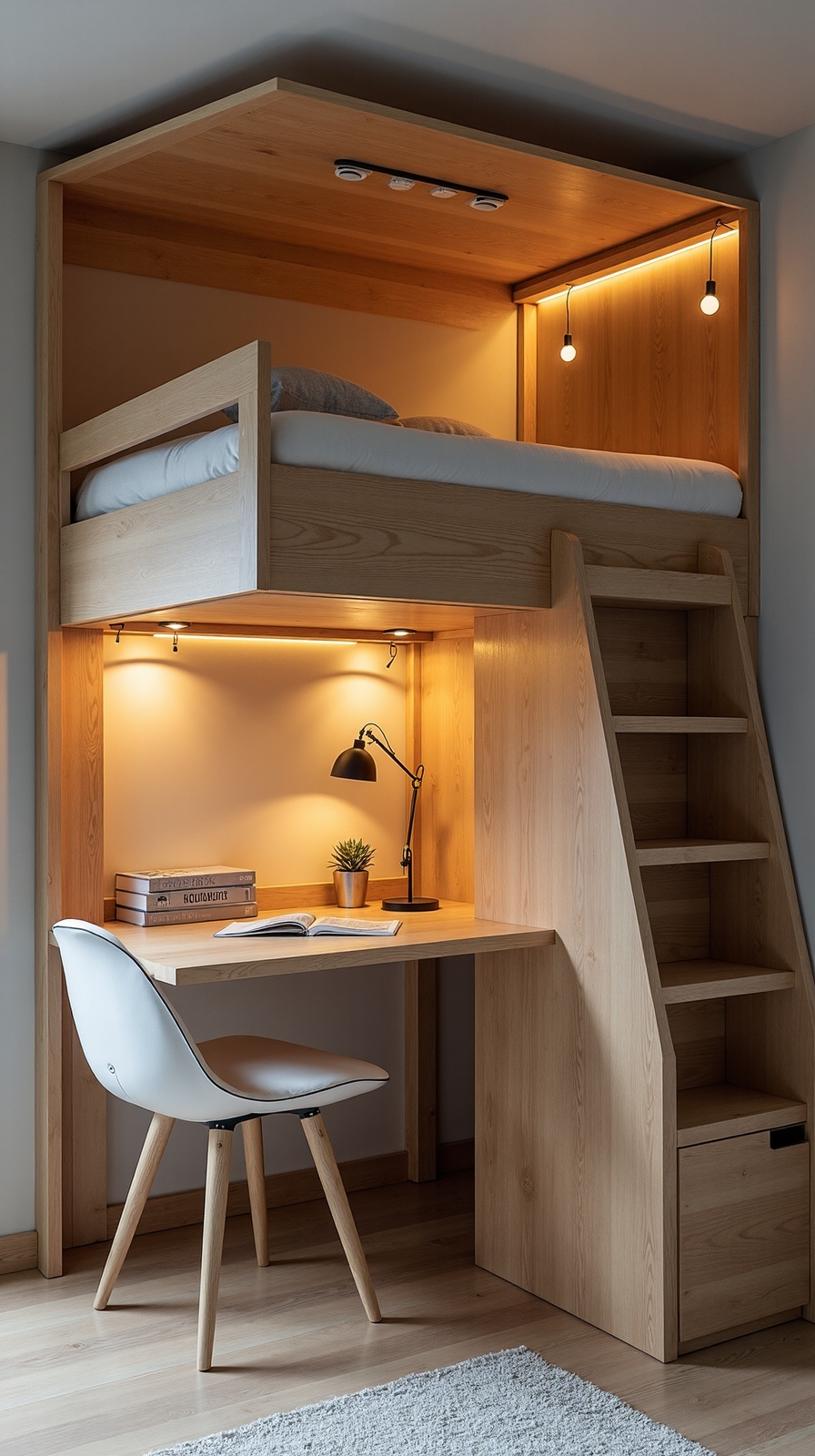 vertical space saving loft bed solutions