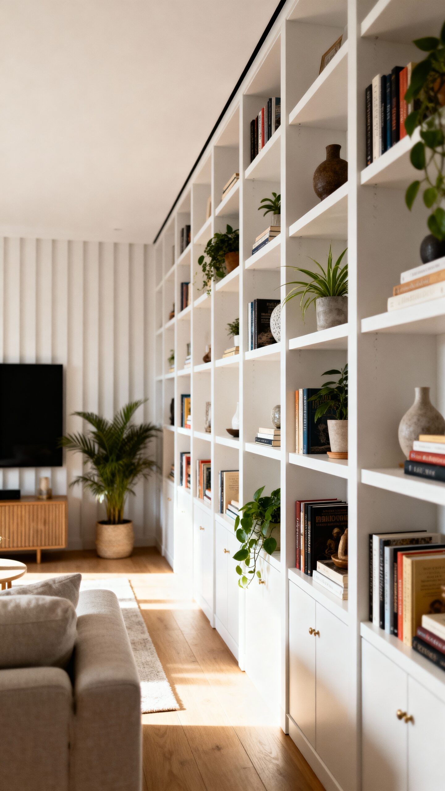 vertical storage maximizes compact living