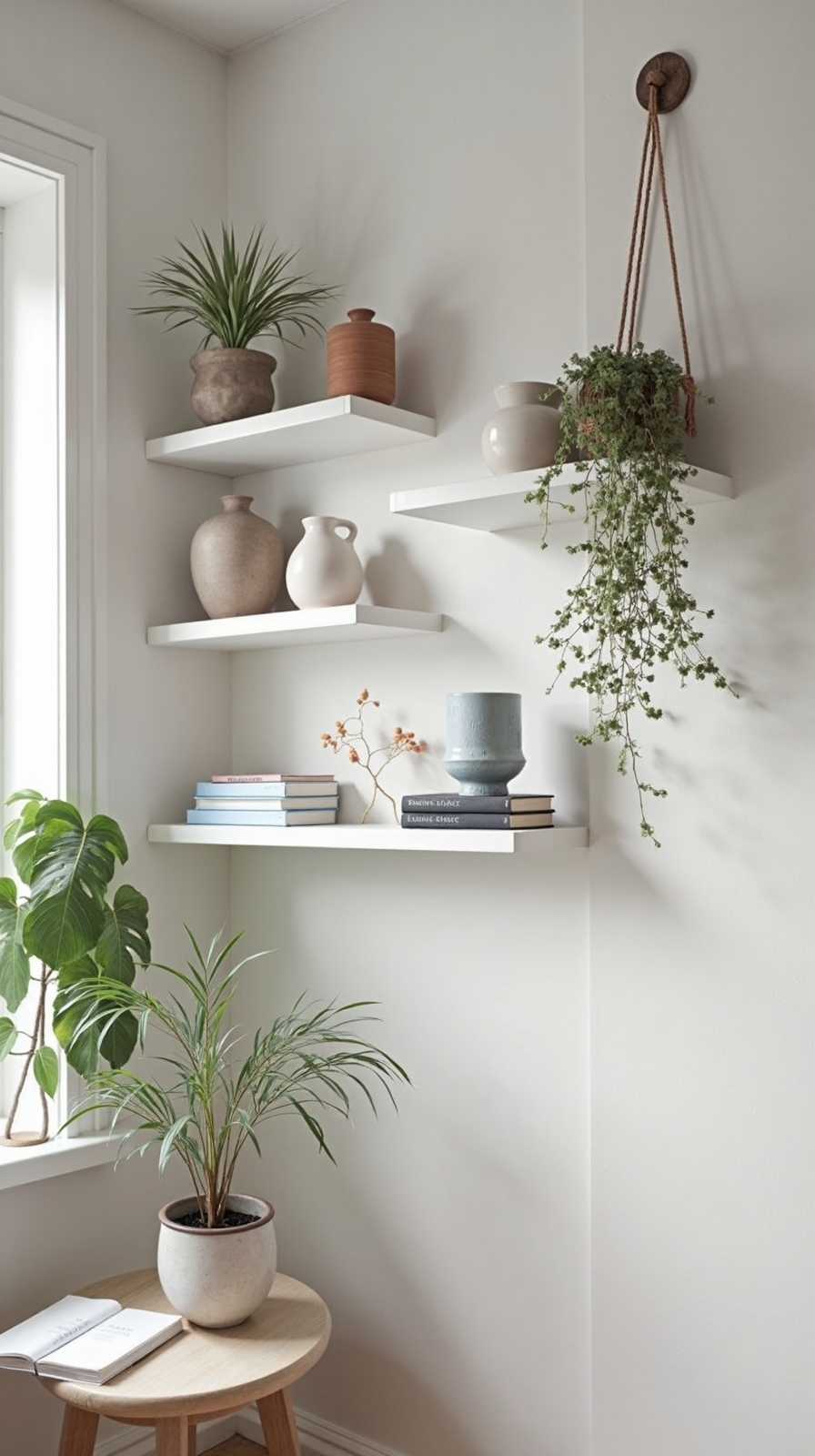 vertical storage minimalist aesthetic balanced display