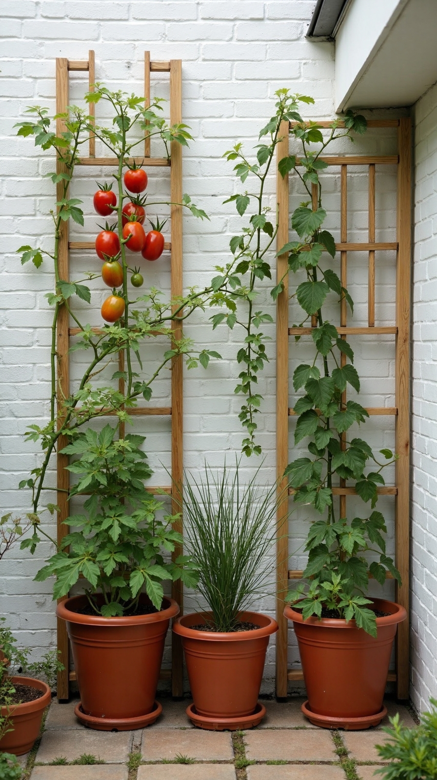 vertical vegetable garden space saving trellis