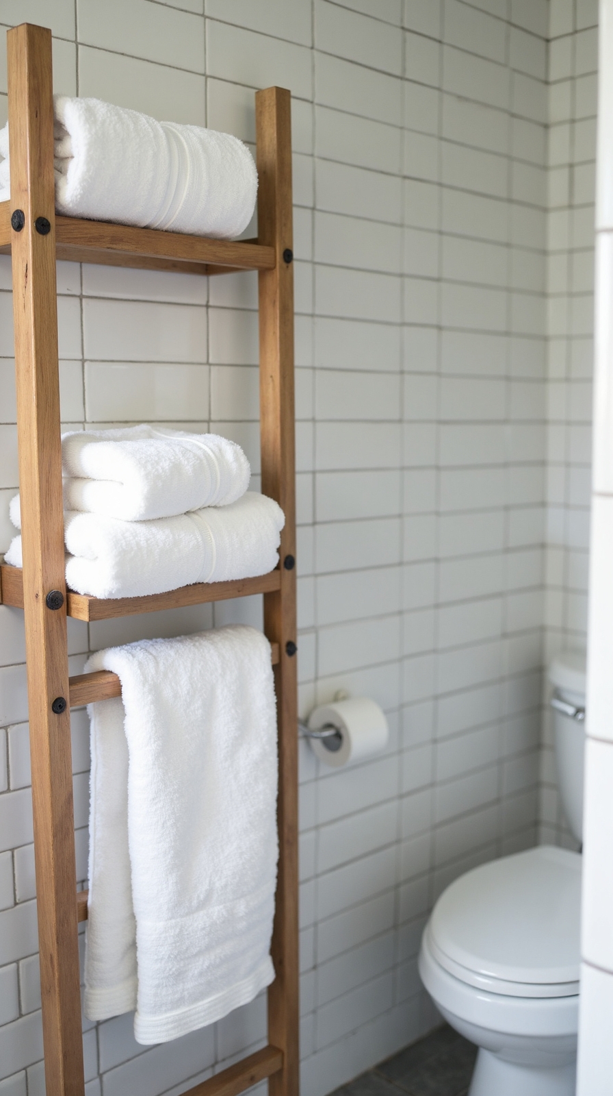 vertical wall storage for linens