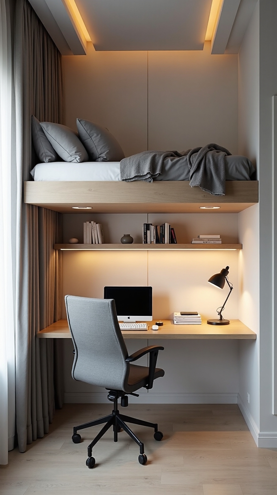 vertical workspace and sleep separation