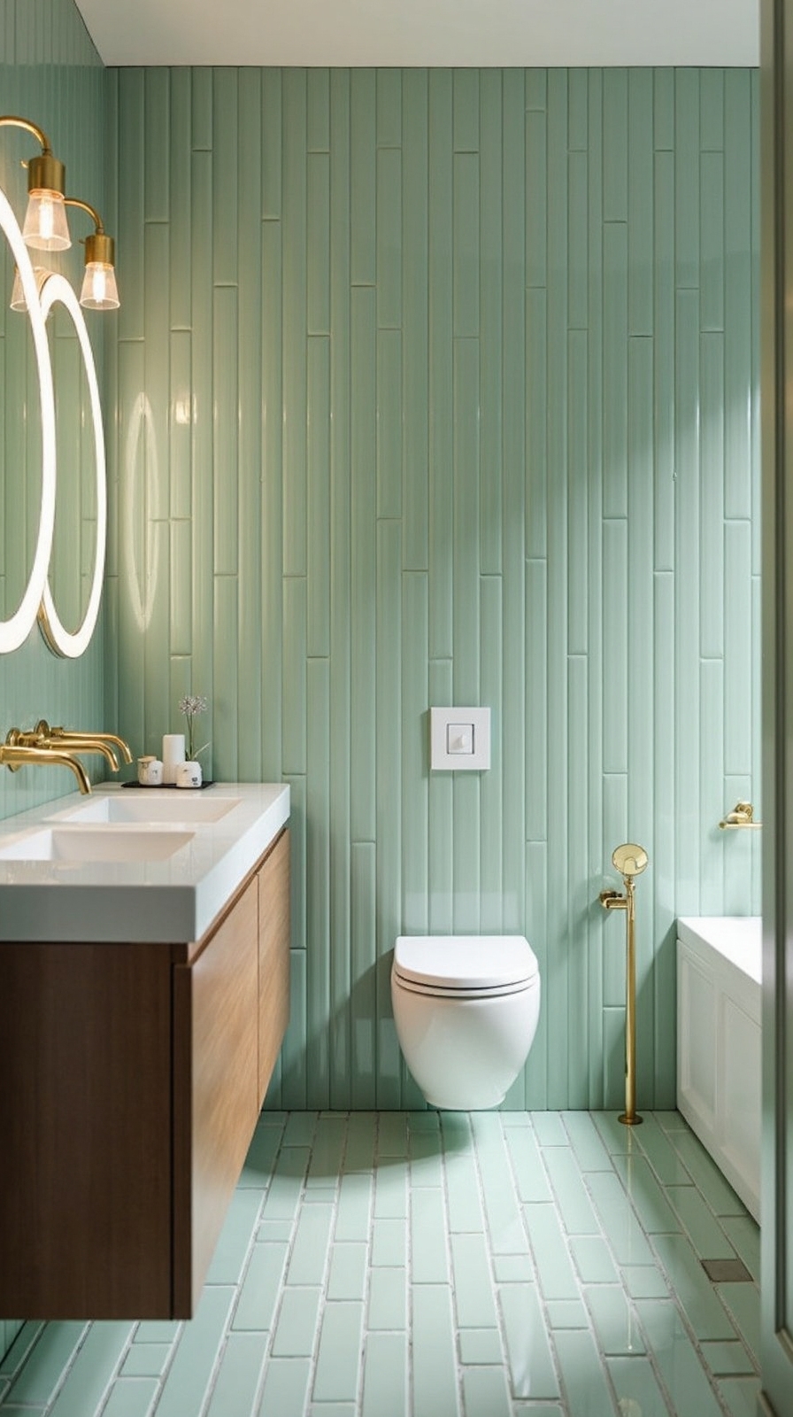 vertically installed tiles visually expand space