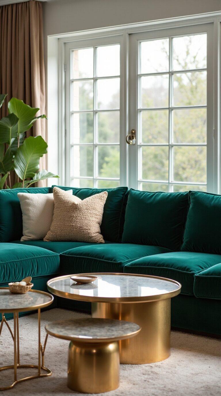 vibrant dark green couch ideas