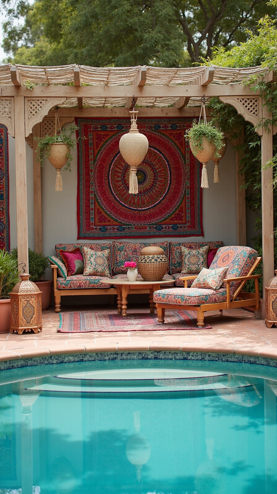 vibrant eclectic relaxed artistic outdoor oasis