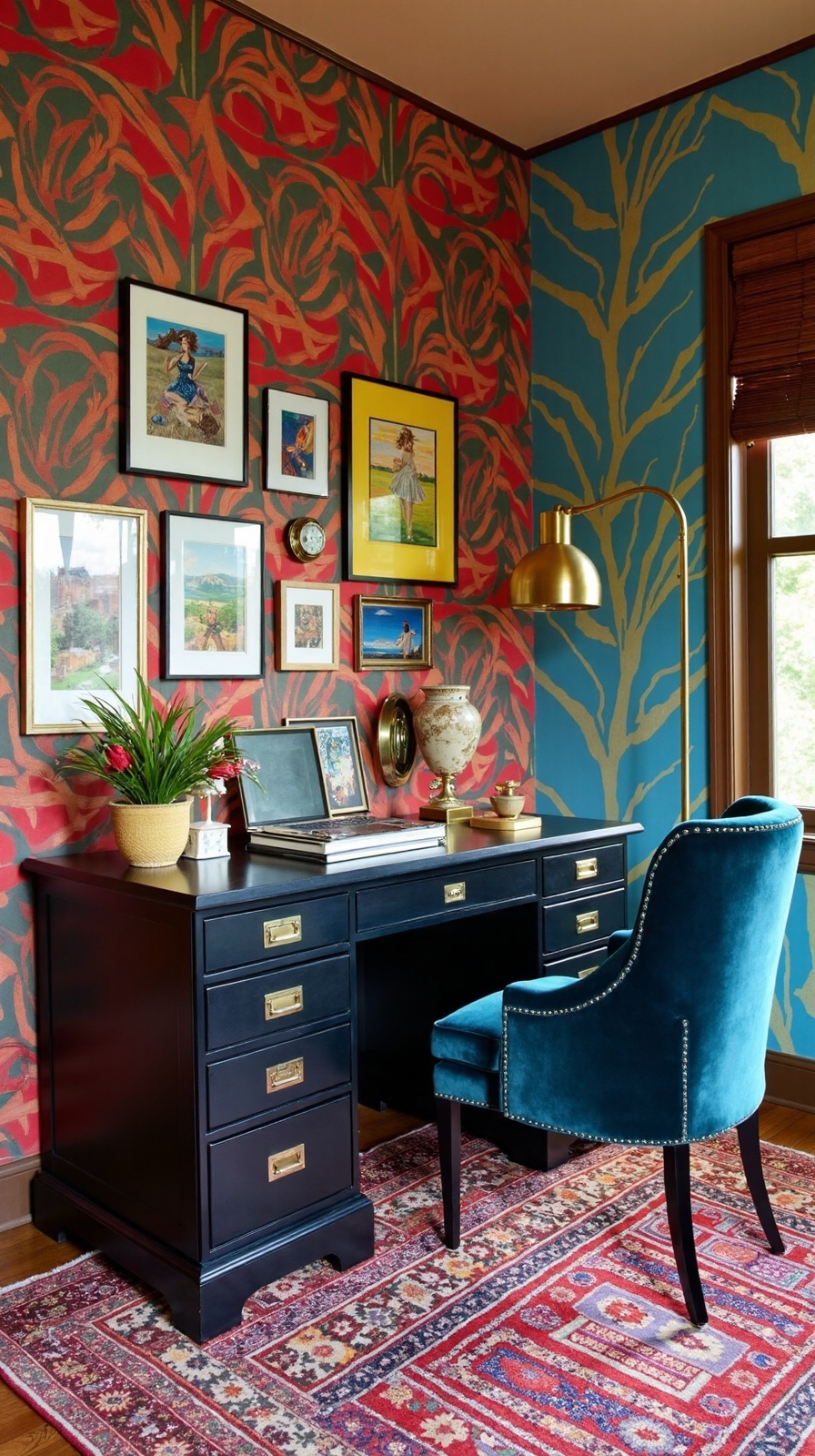 vibrant expressive maximalist office decor