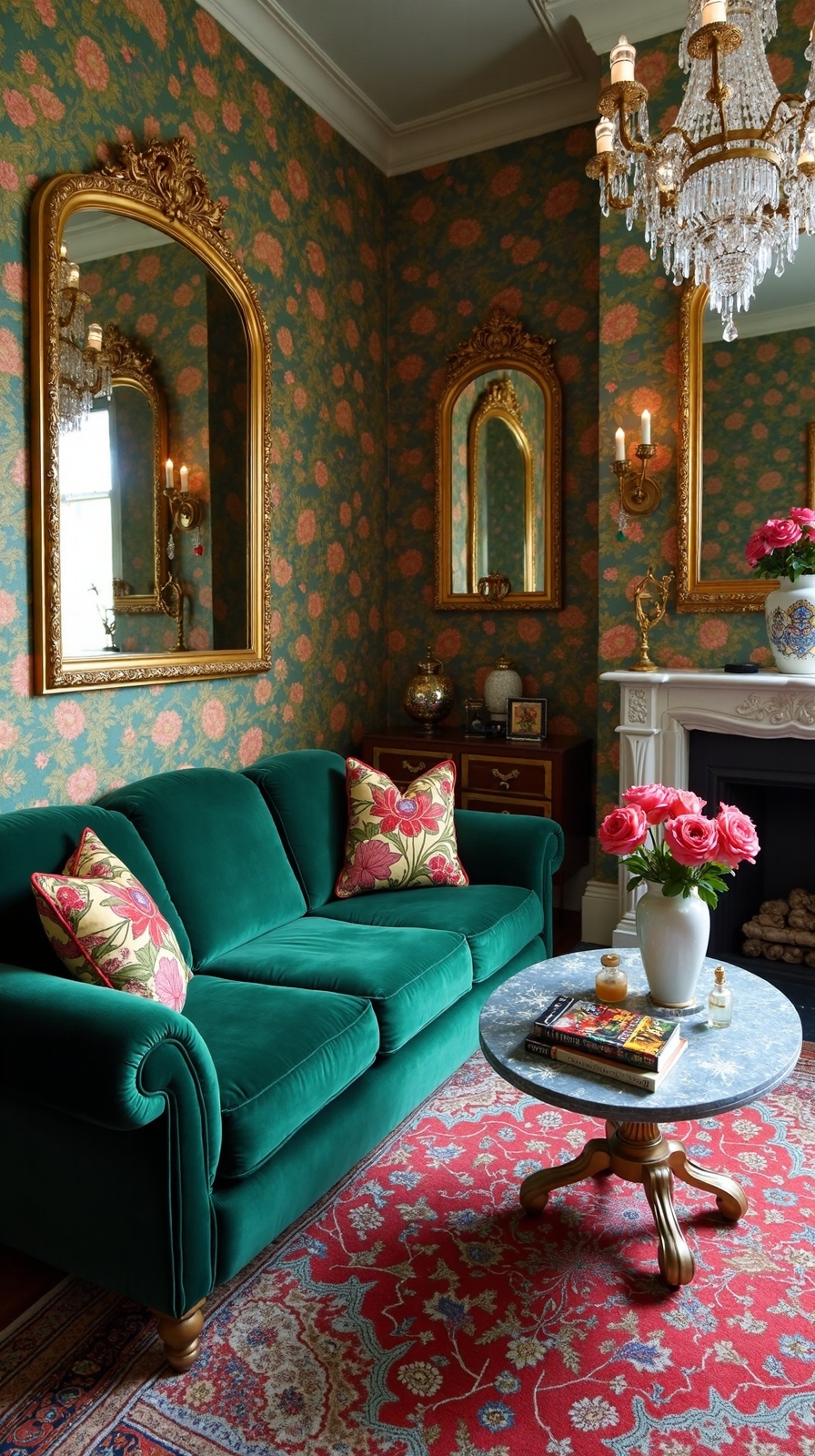 vibrant maximalist living room design