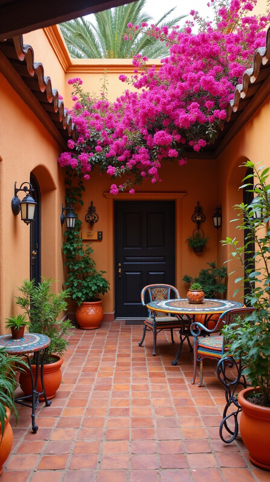 vibrant mexican inspired outdoor living spaces