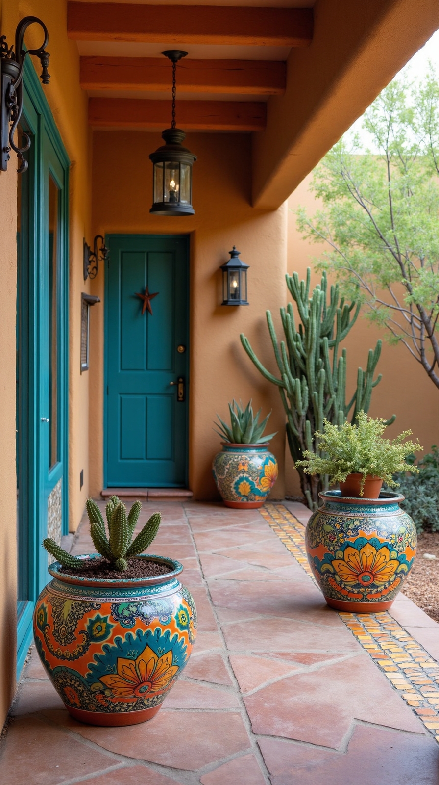 vibrant mexican inspired patio decor