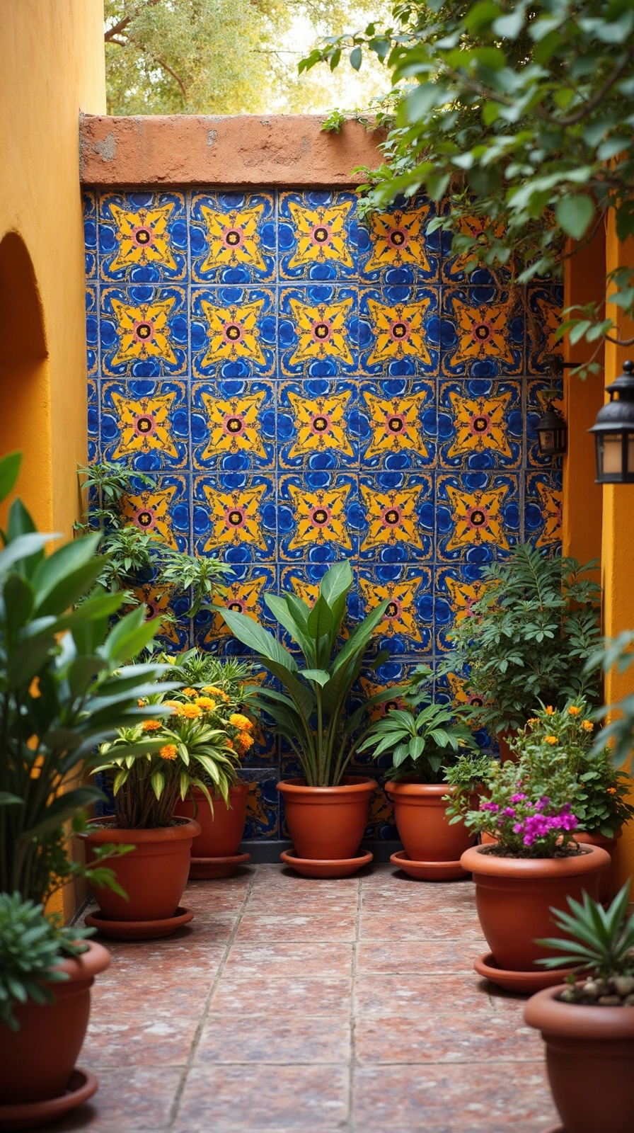 vibrant tile centerpieces transform outdoor spaces