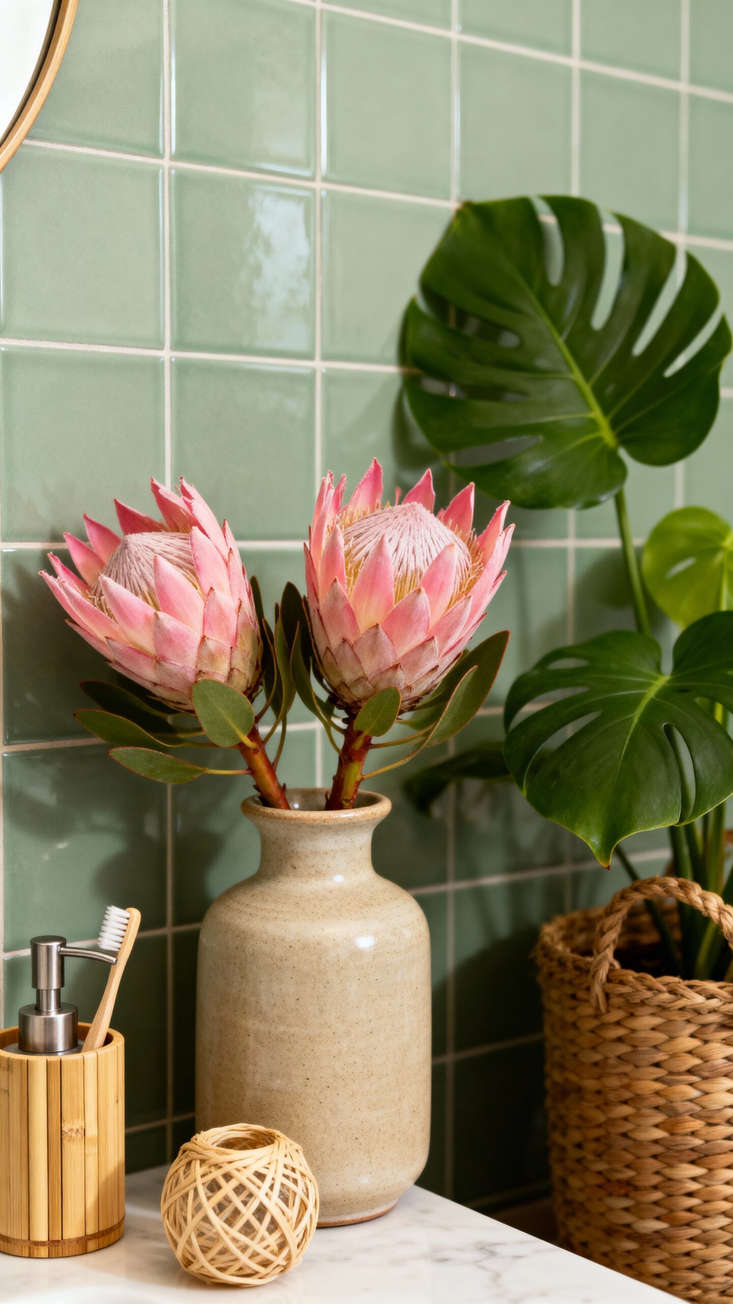 vibrant tropical bathroom paradise retreat