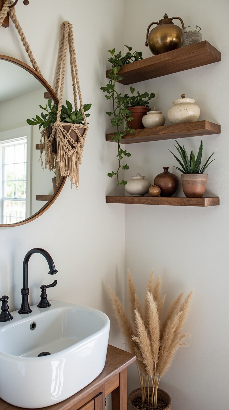 vintage bathroom shelving decor inspiration