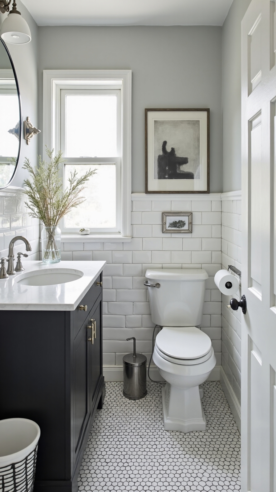 vintage charming small bathroom flooring