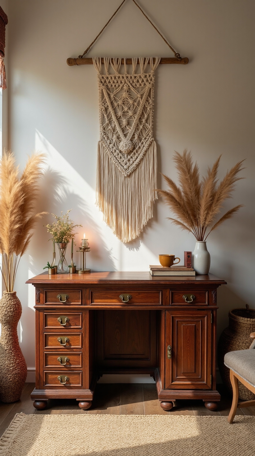 vintage desk as inspiring workspace centerpiece