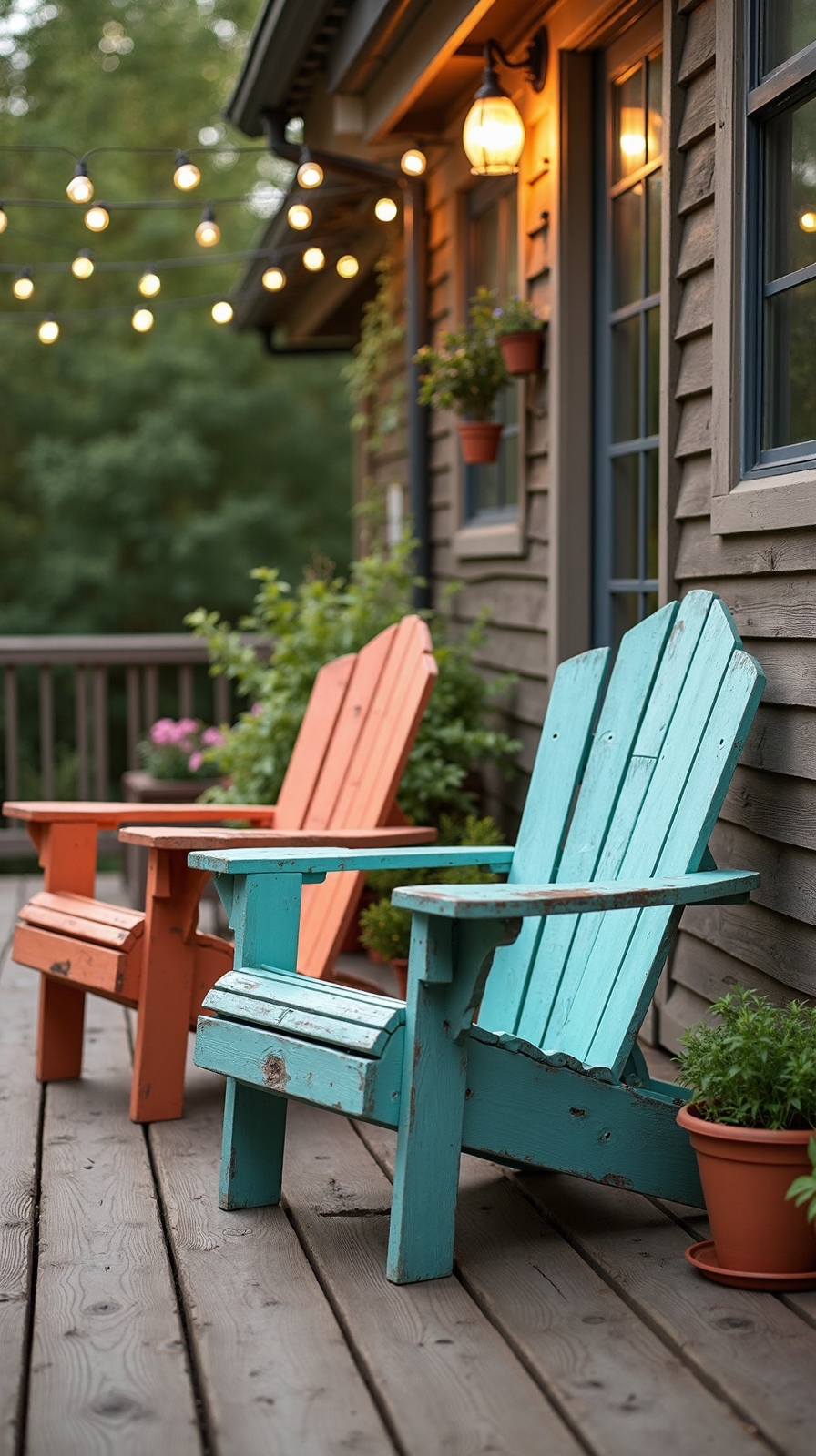 vintage inspired two tone adirondack patio oasis