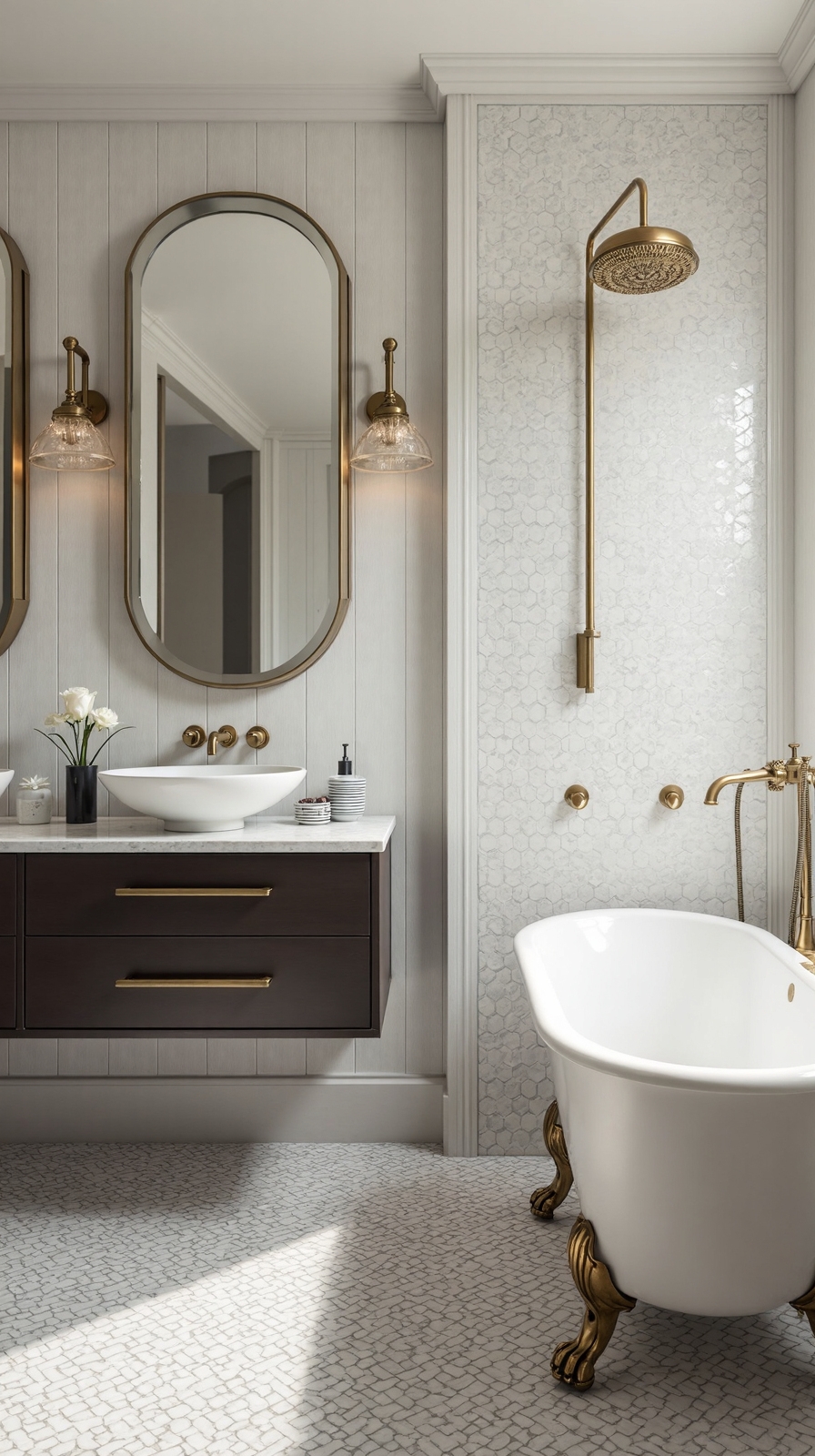 vintage meets modern bathroom sophistication