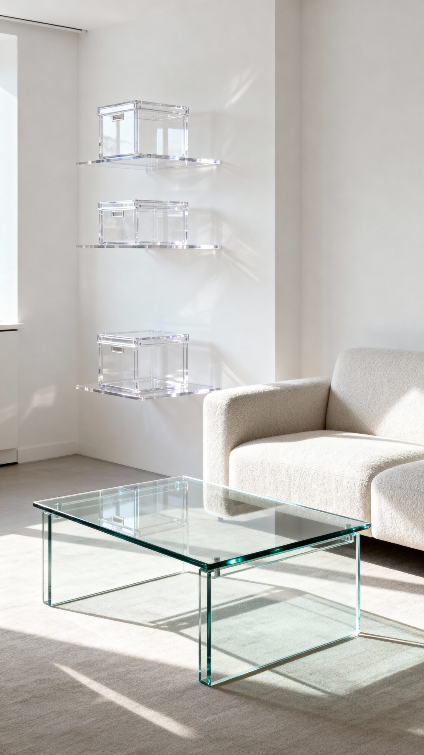 visually continuous spacious transparent furnishings