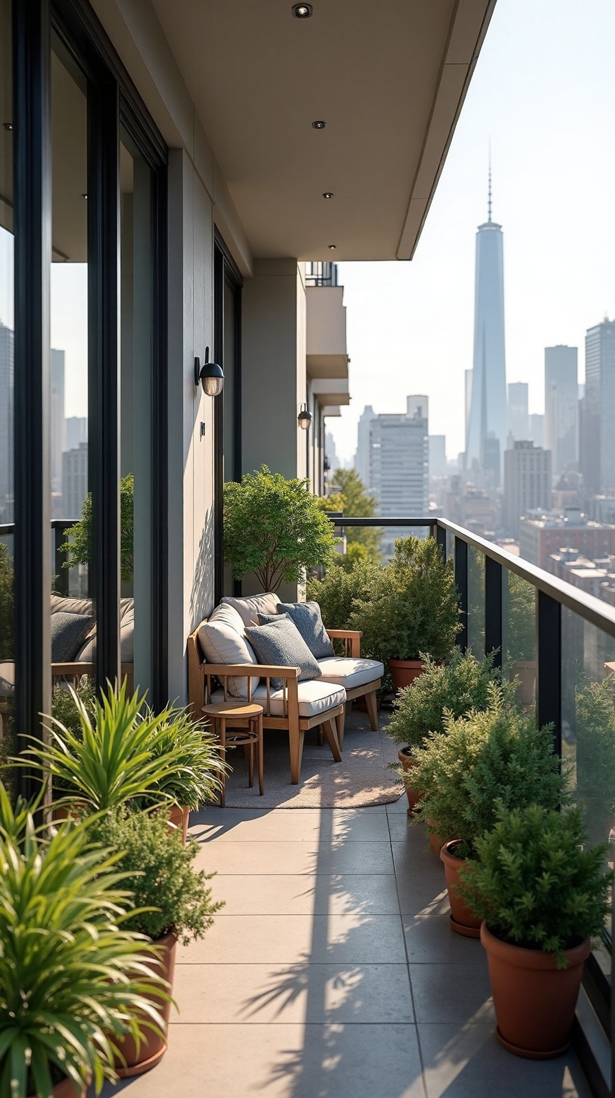 visually expand small outdoor space